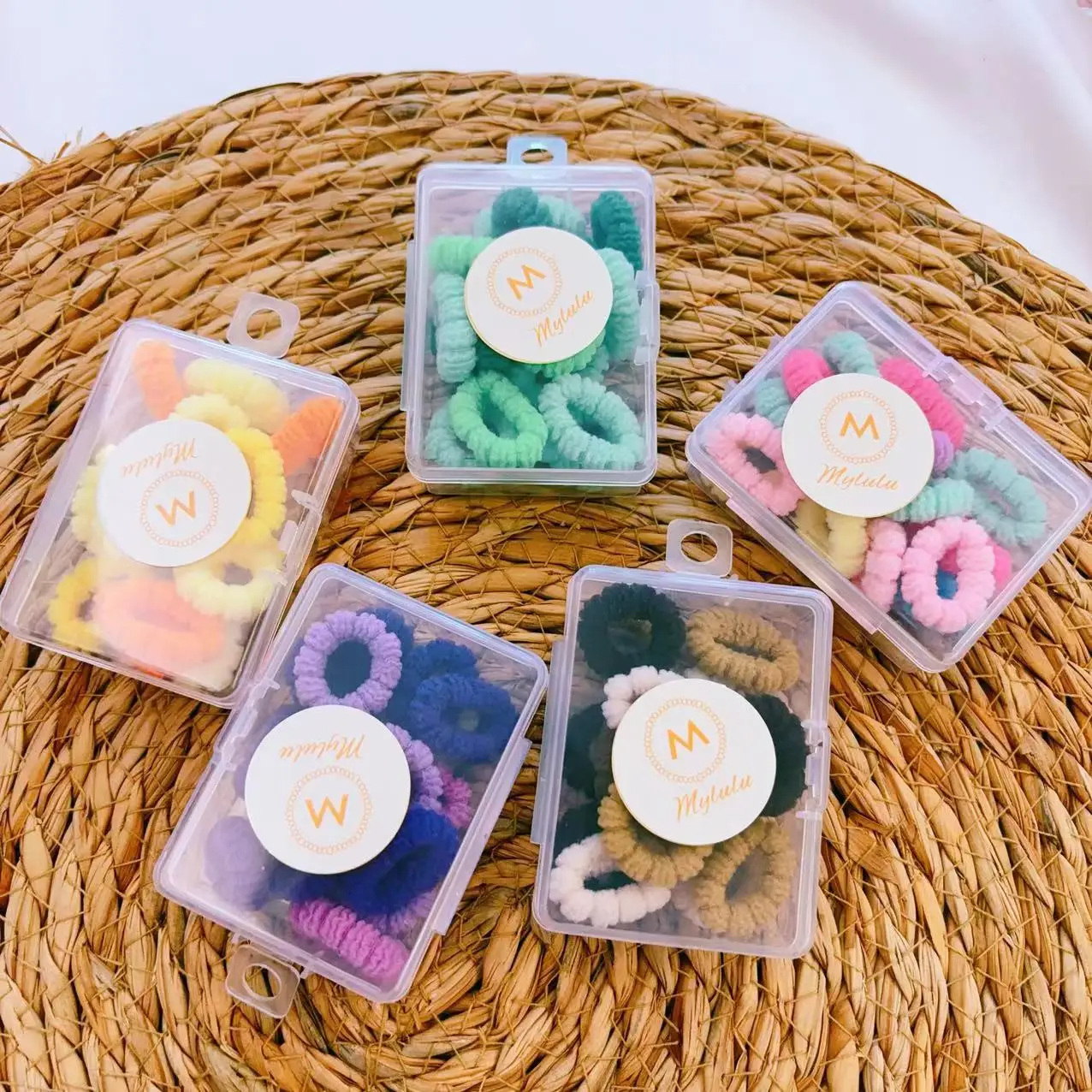 20pcs/box Children Multicolor Elastic Scrunchies Baby Cute Small Soft Rubber Band Hair Tie Toddler Infants Hair Accessories