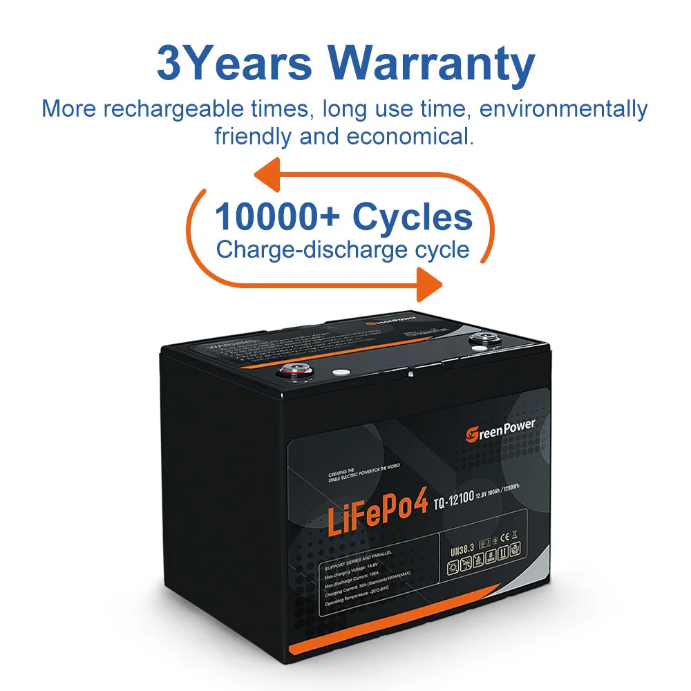 10 Years Life Designed 12V 24V 100ah 200ah 50ah 150ah 30ah 12ah Lithium Battery For The Solar RV Marine Power Storage