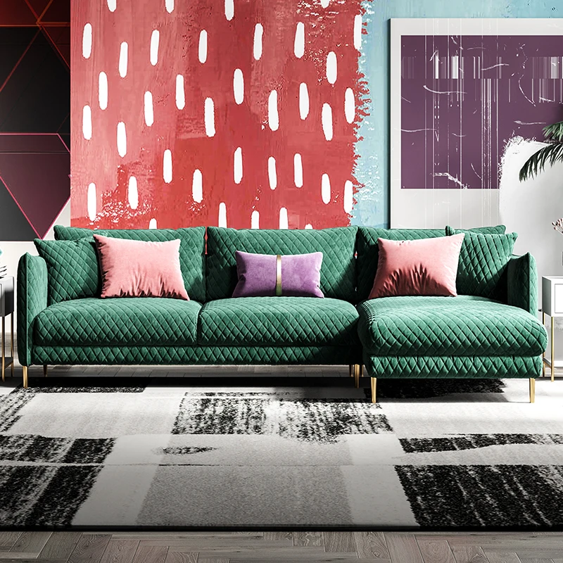 
 Современный дизайн, диван из ткани, мебель для гостиной, полностью бархатный шезлонг, диван, роскошный зеленый цвет, диван Chesterfield  