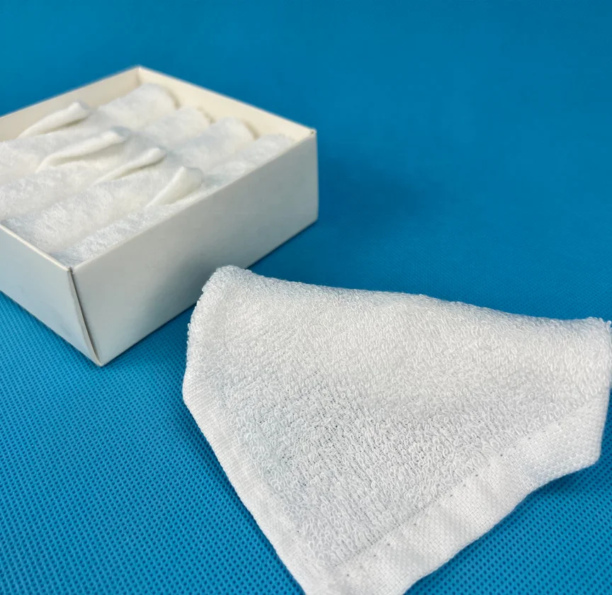 First class cotton scented Disposable hand towel for restaurant for airline  in box