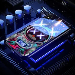 Модный Роскошный светящийся чехол из закаленного стекла со светодиодной подсветкой для входящего вызова