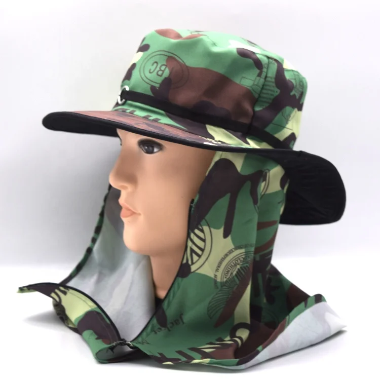 Camouflage sun protection outdoor hat forest camouflage sun protection fisherman hat sun protection face-covering bucket hat