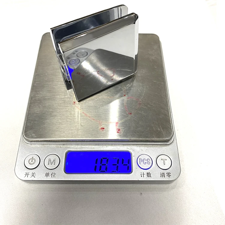 CR  L Brushed Nickel Bevel Hole in Glass Style Wall Mount Heavy Duty Glass Clamp