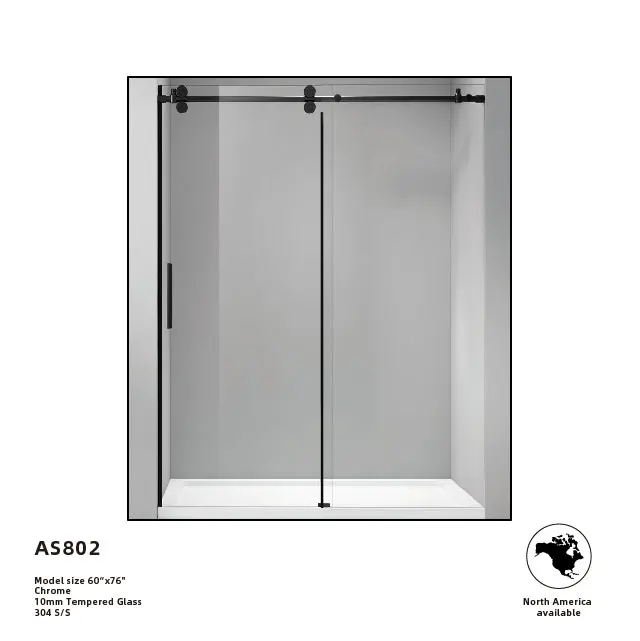 SUMI tempered glass sliding shower door frameless shower door system shower sliding door mampara de ducha