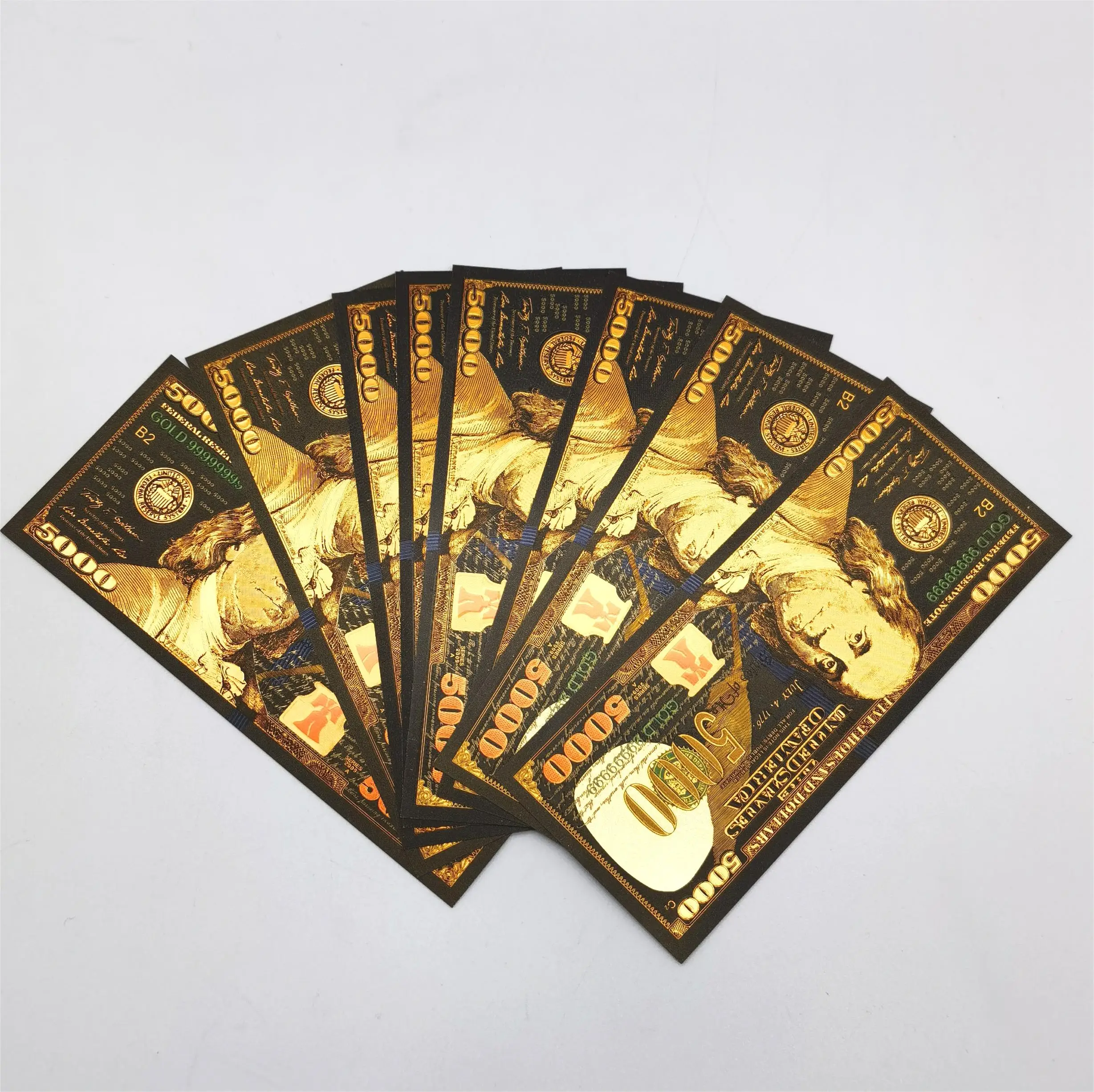 New Waterproof Black gold foil design USA dollar money 500and1000 dollar bills USD Black  banknote
