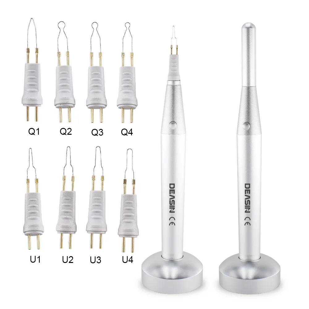 Dental Gutta Percha Cutting Heated AA Battery Removable Model Teeth and Gum Cutter Electrocoagulation Hemostatic Pen 8 Tips