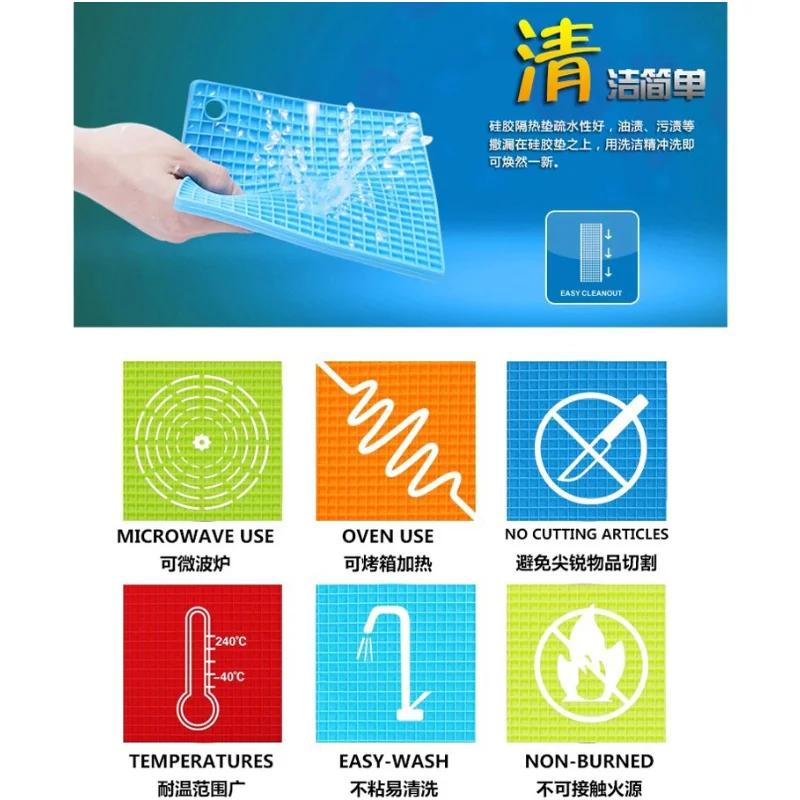 Heat Resistant Custom Counter Table Mat Silicone Countertop Protector with high quality silicone table mat