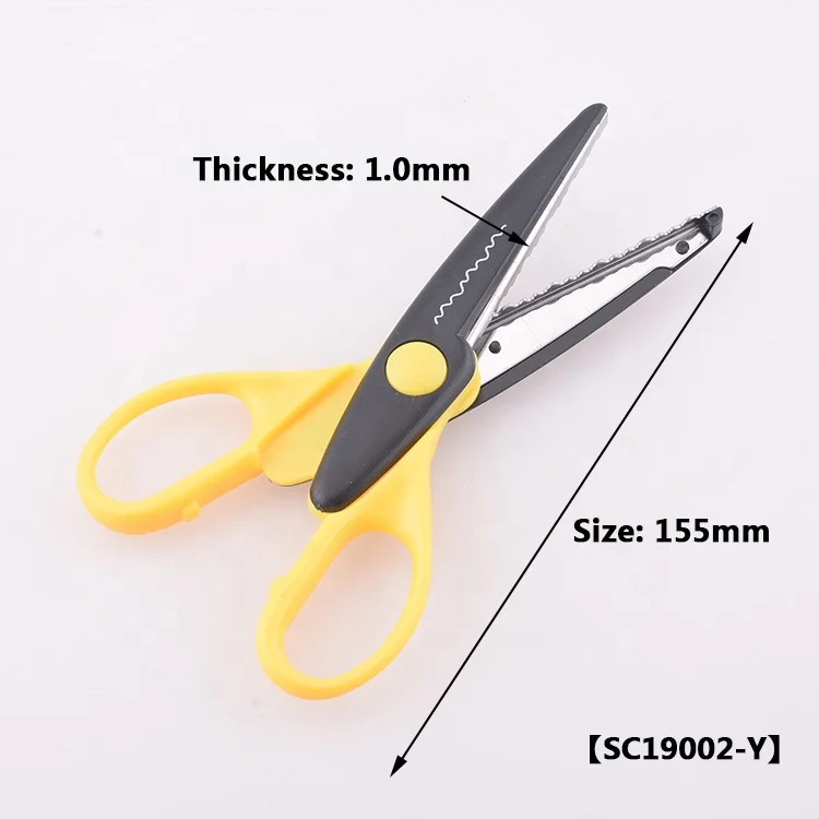 Plastic Kids Design Safety Art Detachable Crafts Scissors Paper Wave Lace Edge Kids Cutters Scissors