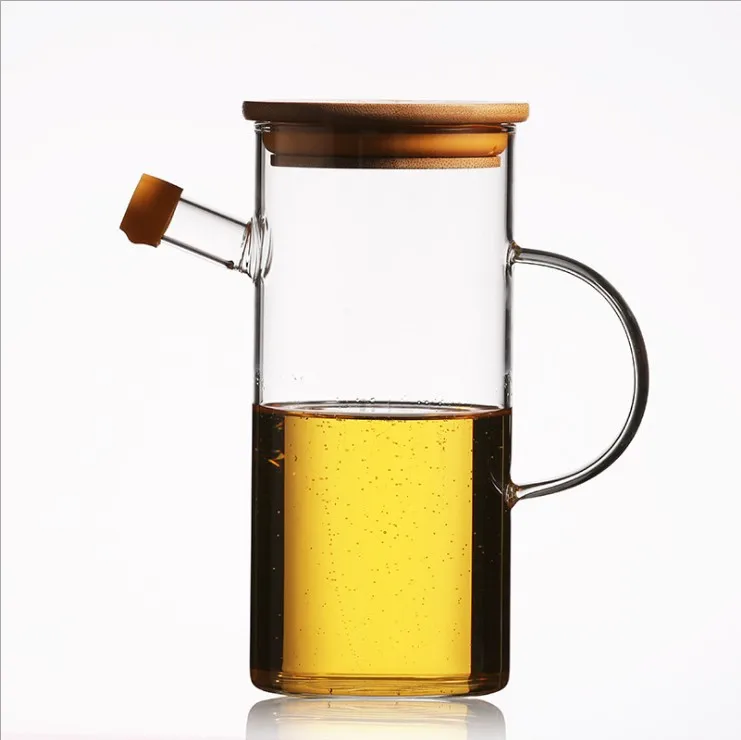 High quality Kitchen Oil Can Kitchen Household Oil Pot Glass Oil pot Dispenser with lid