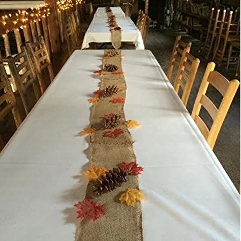 50pcs Thanksgiving 8cm Artificial Maple Leaf  For Halloween Tree Decoration Wall Home Garland Vase Wedding DIY Dried Plants