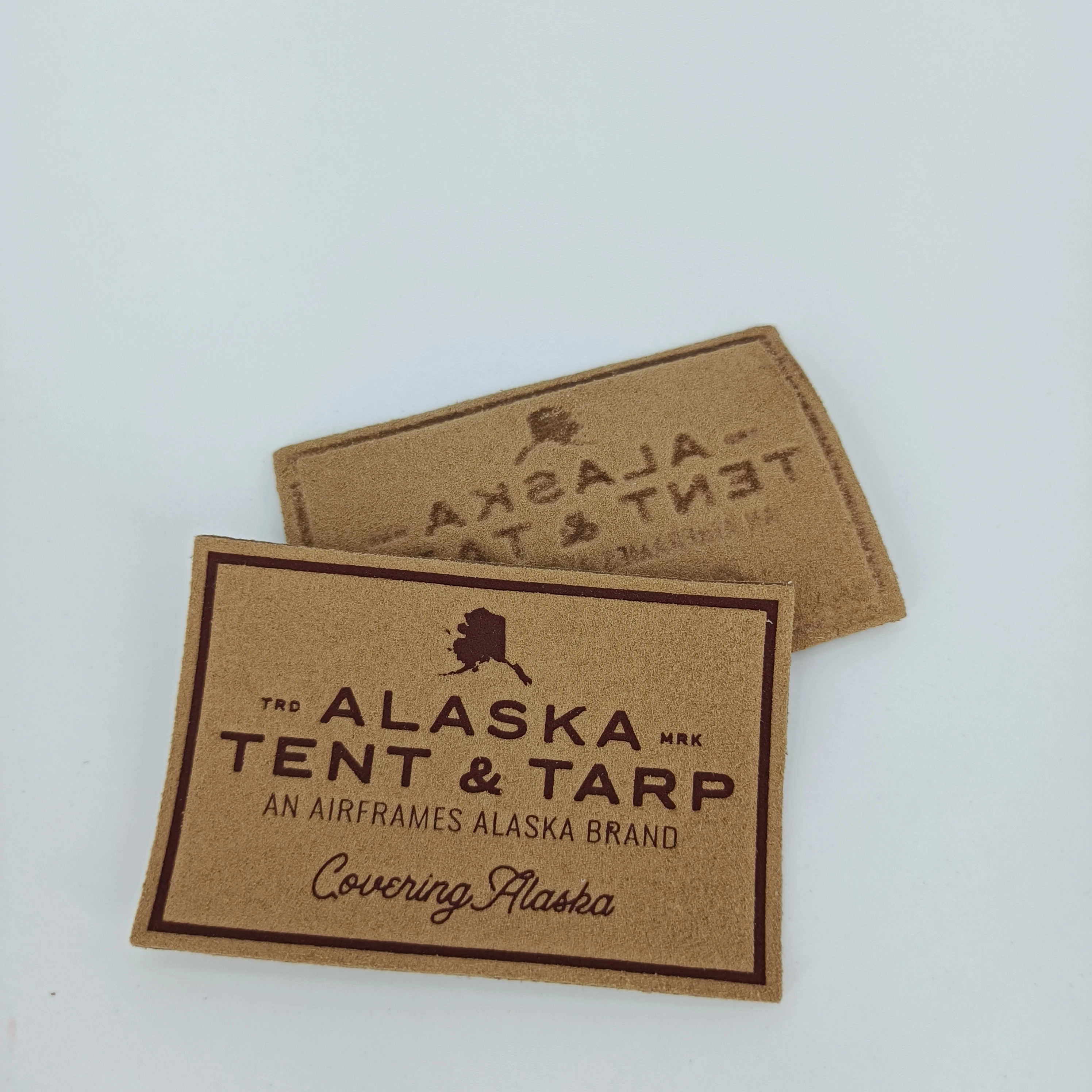 Custom Private Name Embossed Logo Iron On Suede Leather Microfiber Fabric Patches Labels For Hats
