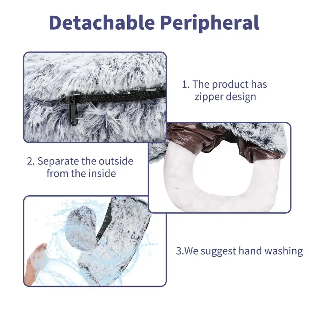 
Luxury Dual Colors Pet Beds Washable Cotton Cat Donut Large Dog Bed Manufacturers 