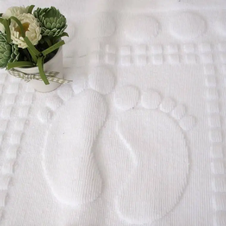 Custom wholesale Thick 100% Cotton terry hotel Bath Mat Foot Towel