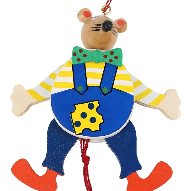 Customized High Quality Wooden String Animal Puppet Toys