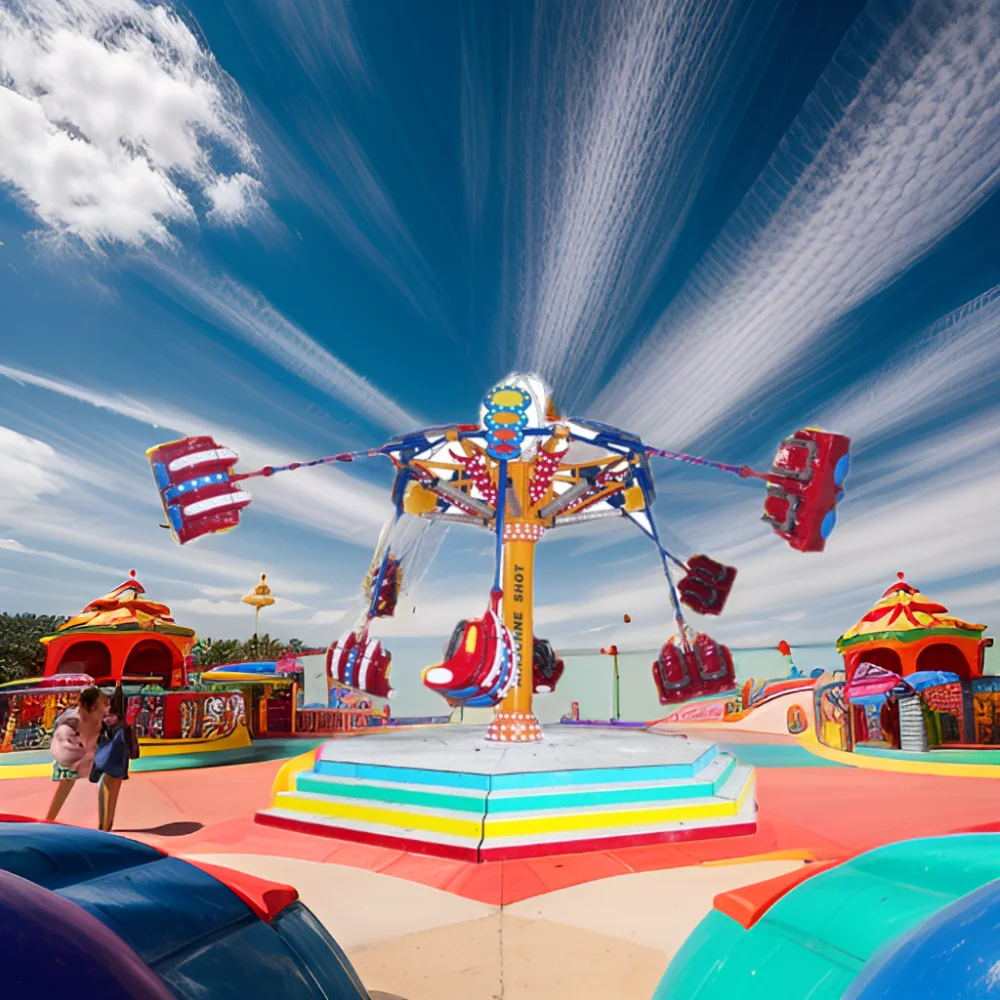 Indoor Thrill Park Equipment Customizable Color Airborne Shot Rides Spiral Jet Ride for Sale Fun Amusement Park Swing Rides