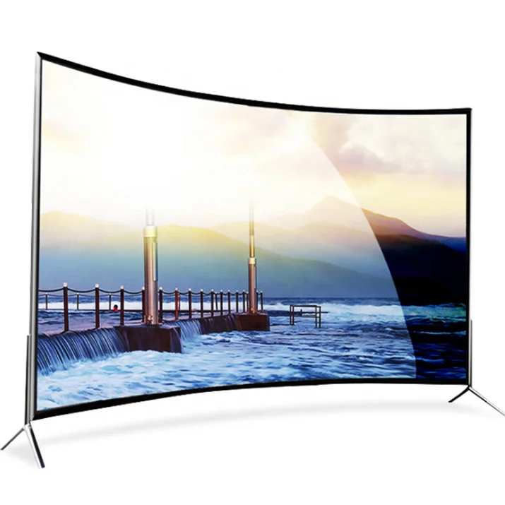 Лидер продаж, изогнутый телевизор 55 дюймов, 65 дюймов, 75 дюймов, 105 дюймов, металлический корпус, тонкий смарт-телевизор 4K с Android, Wi-Fi