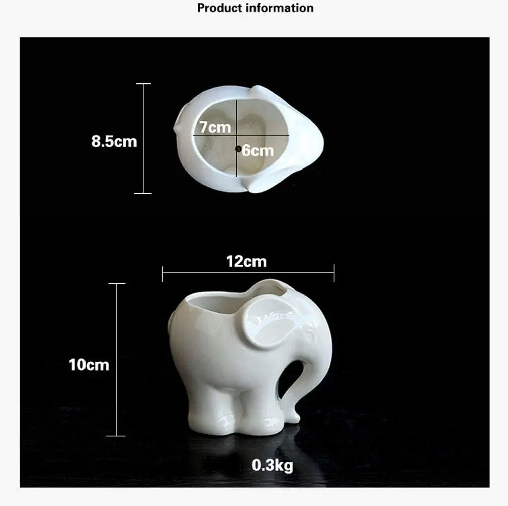 
Pen Holder Stand For Desk Elephant Shape Fancy Pen Holder Durable Ceramic Desk Organizer Makeup Brush Holder Perfect Gift 