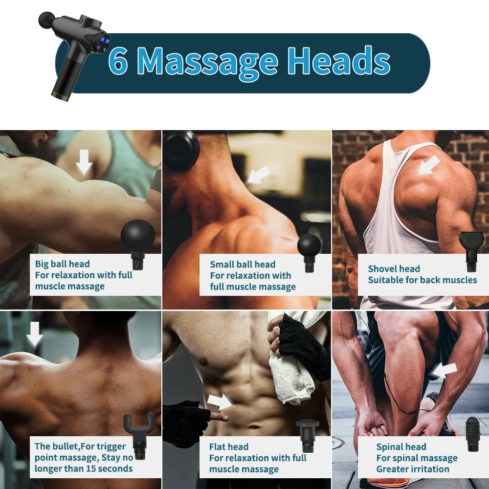 
Amazon Sports Vibrating Massage Body Gun Deep Muscle Massage Gun Equipment Dropshipping 