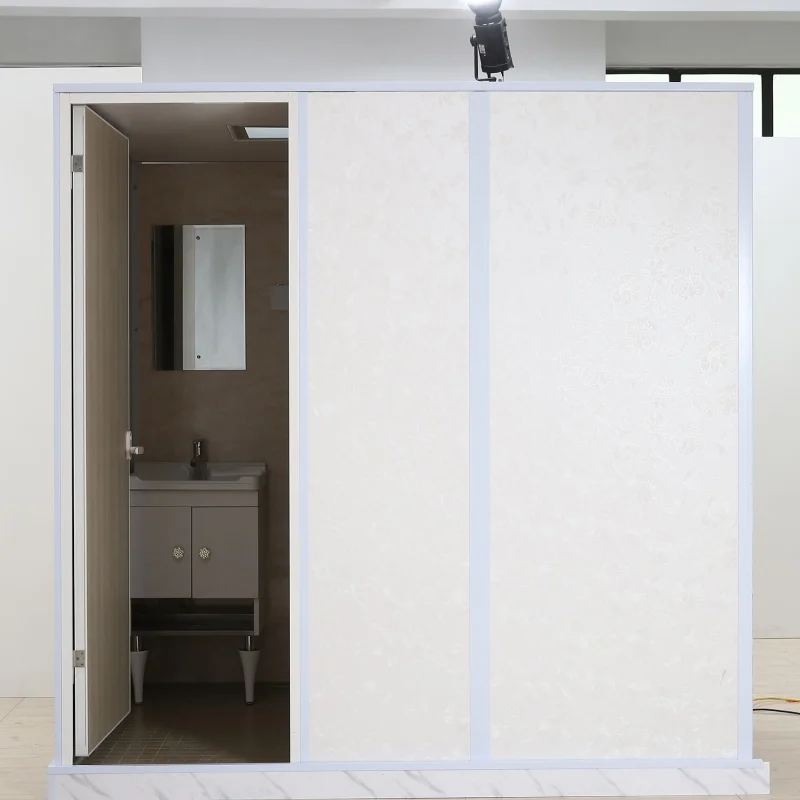 XNCP Modern Design Integrated Shower Room Toilet Custom ABS Mobile Simple Room Hotel Family Dormitory-Acrylic Tray Aluminium