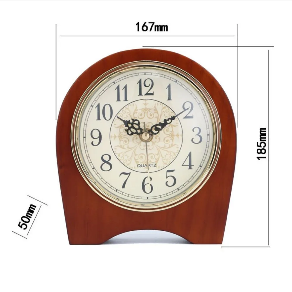 Solid wood seat clock silent watch movement wooden minimalist desk clock table clock