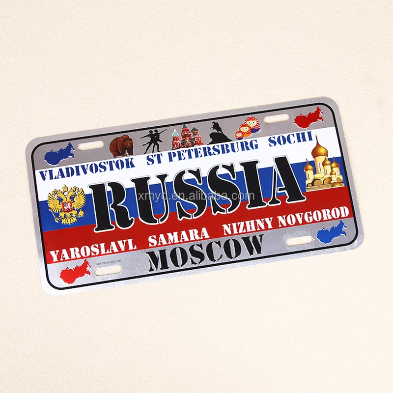 Custom Jdm Style Souvenir USA Mexico Car Number License Plate Aluminum Vehicles Plate For Decoration