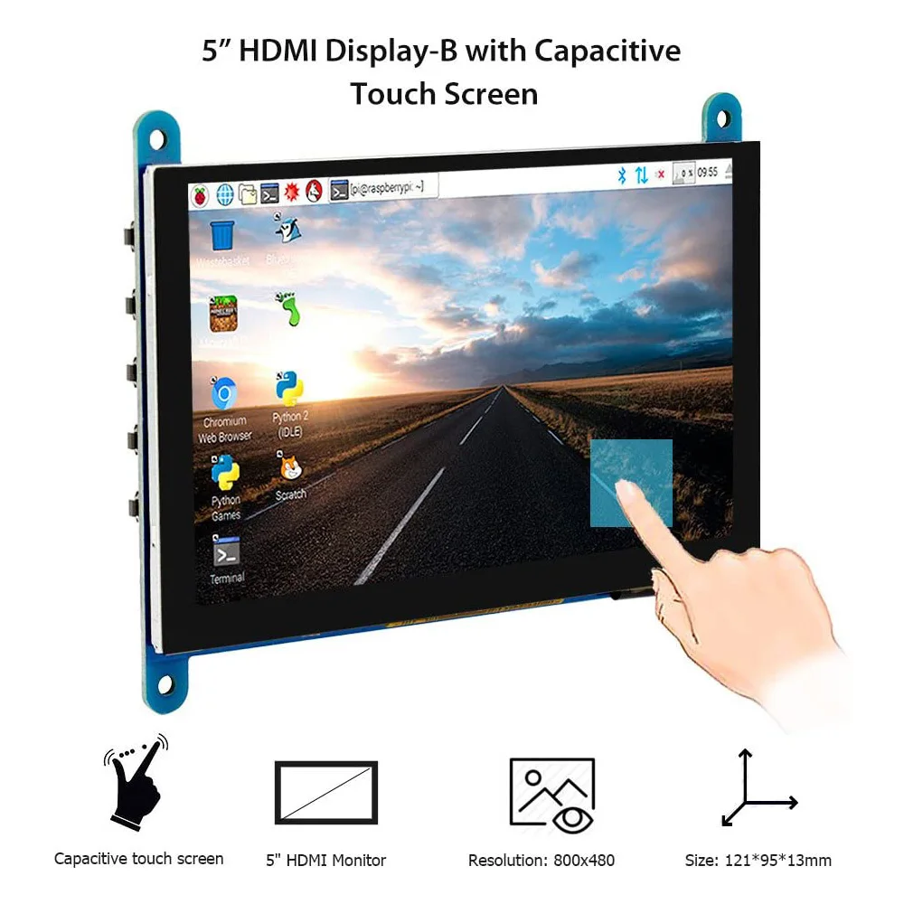 Raspberry Pi Touch screen Monitor 5 inch HDMI LCD Screen Display 800x480 Compatible with Raspberry Pi Windows 10 8 7