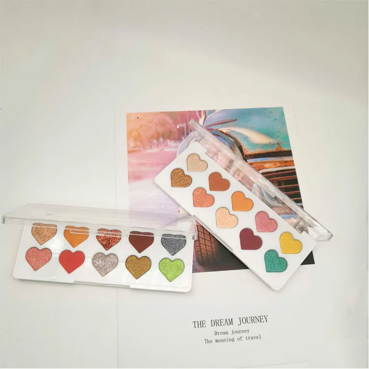 Highly Pigmented Mix of Finishes from Matte & Satin to Shimmery & Metallic Heart Shape Eyeshadow Palette