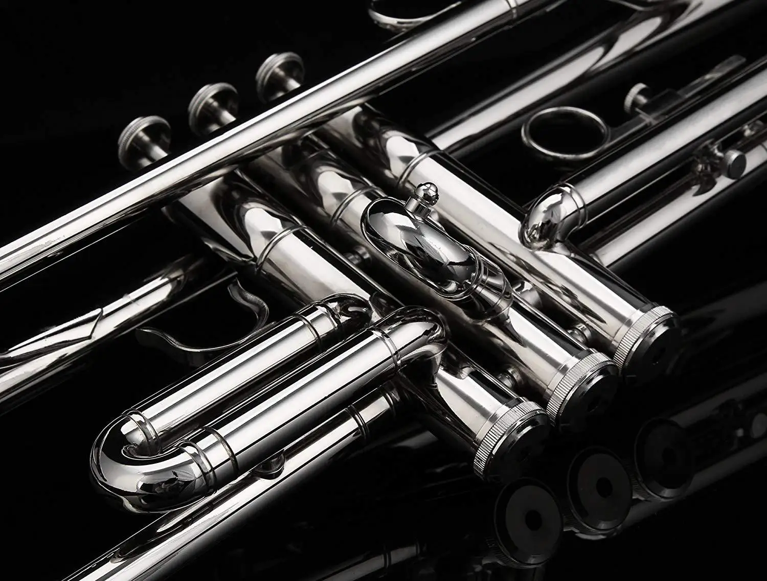 Professional Bb silver plated trumpet instrument with canvas case for beginner