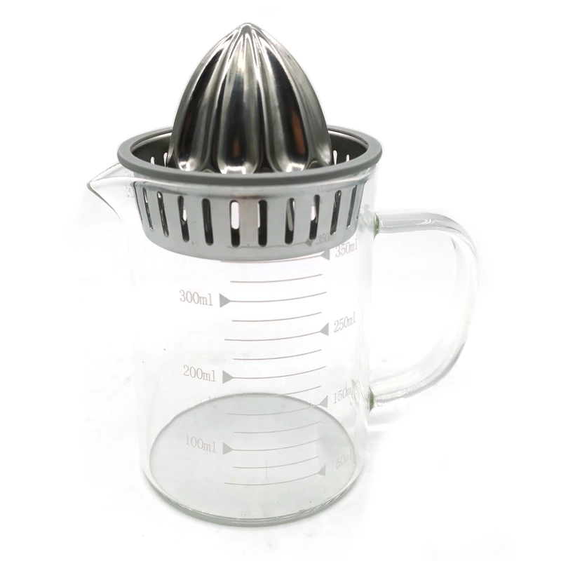 Juicer Stainless Steel Glass Juice Orange Lime Lemon Fruit Squeezer Maker Strainer with Bowl Home Bar Kitchen