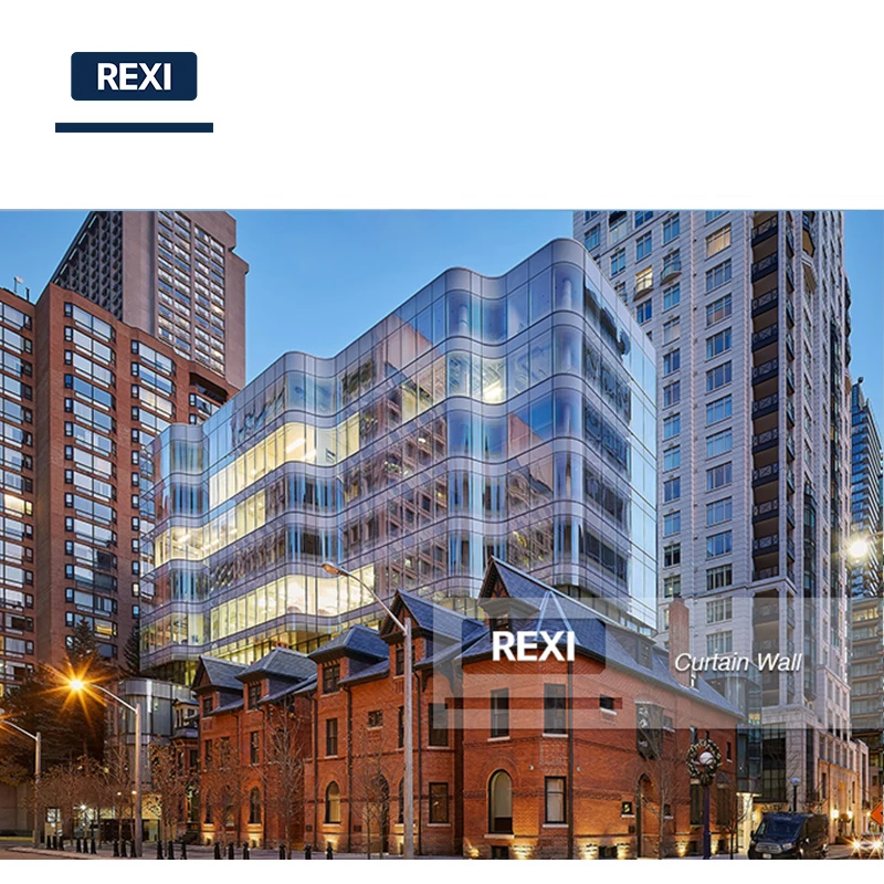 Aluminium Glass Building Facade System Price Glazed Curtain Wall Cost per m2 square meter foot