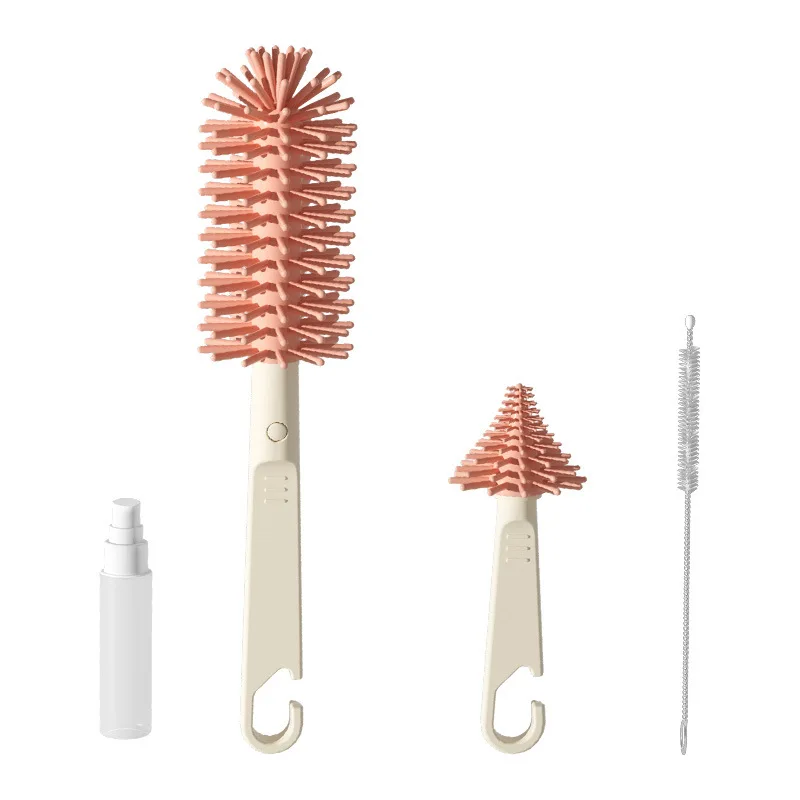 4 in 1 Portable Travel Baby Bottle Drying Rack Milk Bottle Straws Brush Nipple Cleaner
