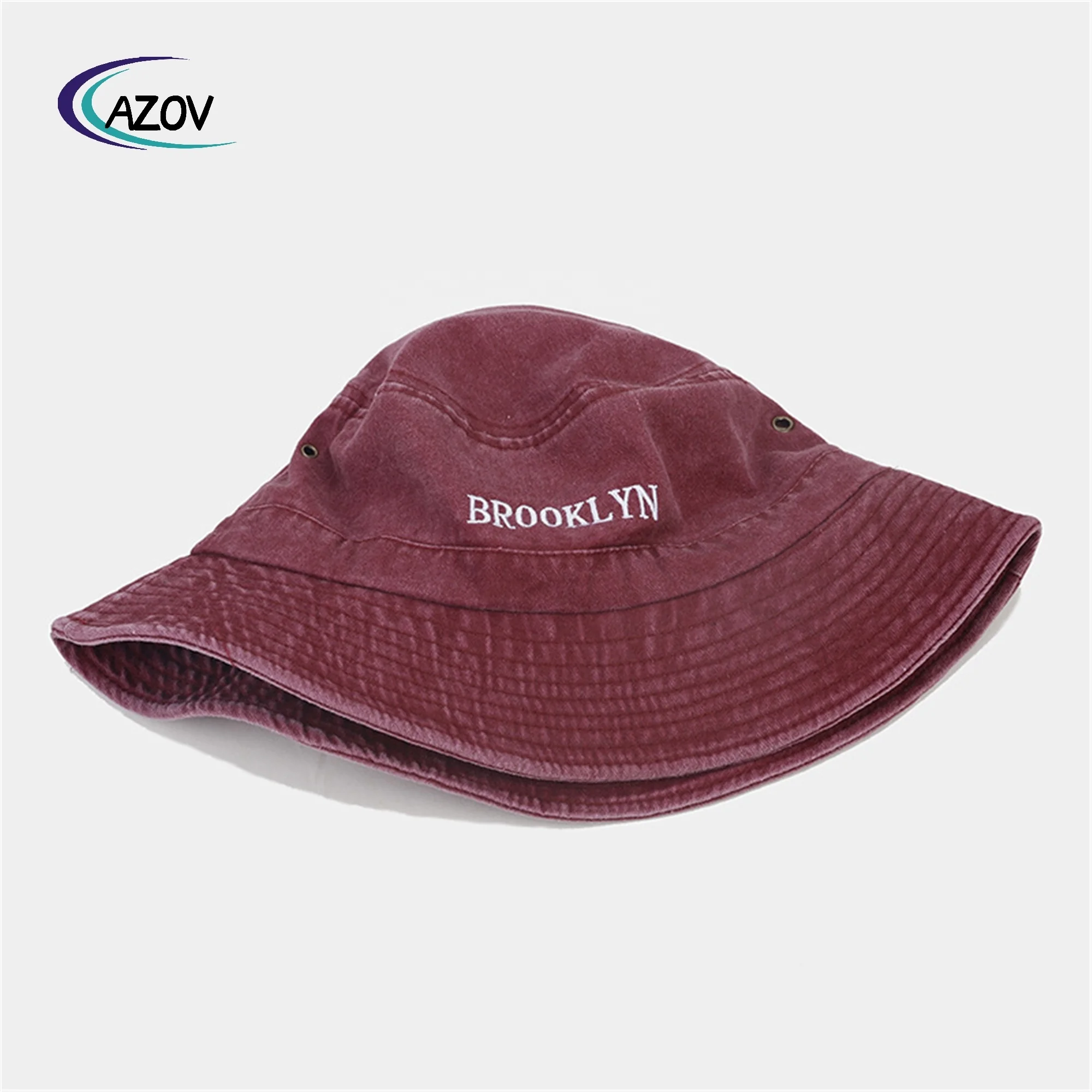 New Brooklyn Embroidery Stitching Bucket Hat Artistic Retro Outdoor Breathable Sun-proof Hat Four Seasons Wear Bucket Hat