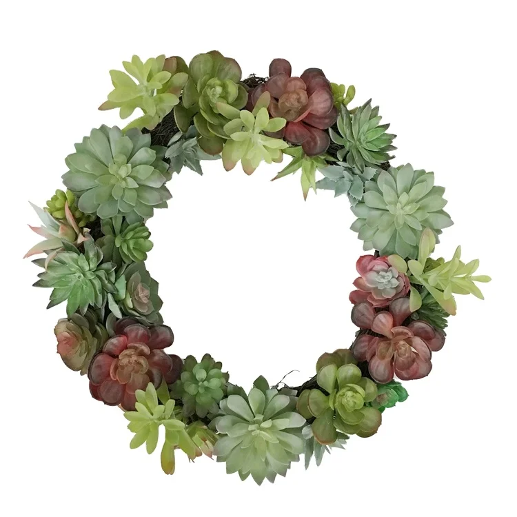 
Wall mounted Artificial Succulent Greenery Wreath for Home Furnishing Wall Window Party decor 