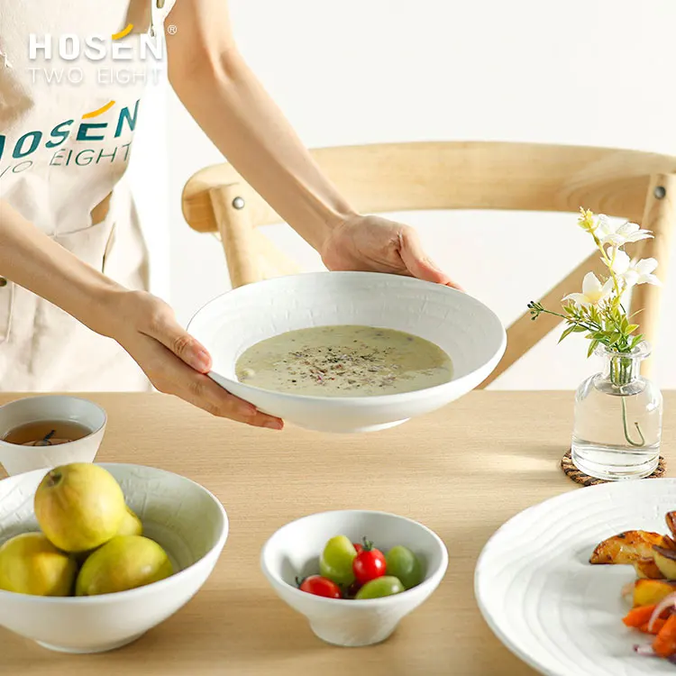 Wholesale Price Ceramics White Dinnerware Set Restaurant Hotel High Quality Tableware Sets Crockery Porcelain Dinner Sets