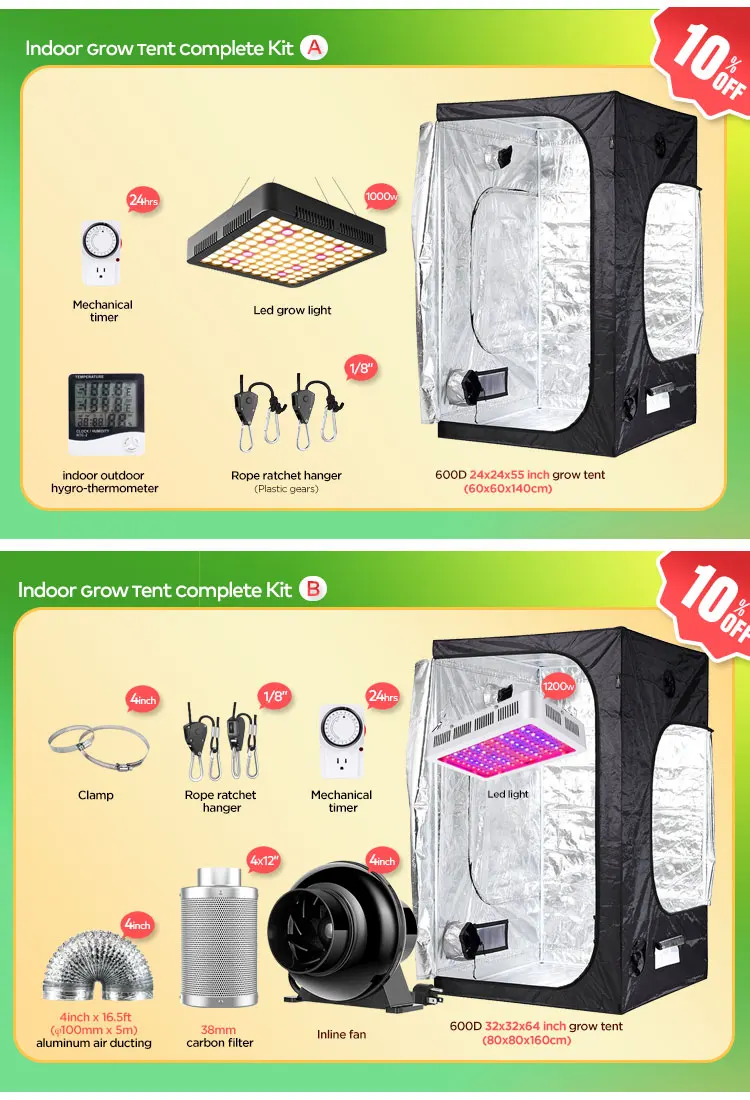 2023 hot sell Waterproof Custom 60x60x120 Indoor plant growing grow tent