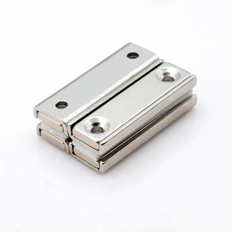Pot Channel Rectangular Neodymium Magnet Industrial Permanent Block Countersunk Hole N52 N35 Magnet