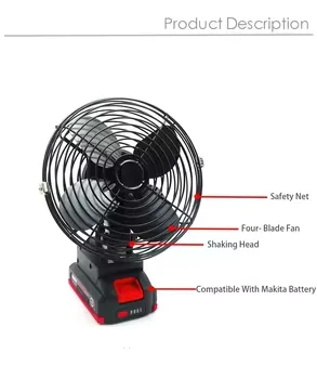AKX Portable Electric Cutting Machine 6 Inch 8 Inch Single Speed Fan for Outdoor Camping Battery Power Source Industrial Grade