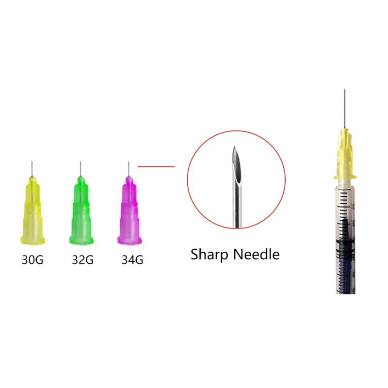 30g 32g 34g Hypodermic Needles For Face And Body Syringe Disposable Sharp Needles Mesotherapy Needle