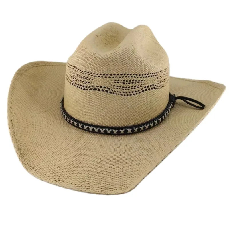 Mexico Wide Brim Bangora adult sombreros high quality summer unisex outdoor oven Cattleman OEM cowboy cowgirl straw hat