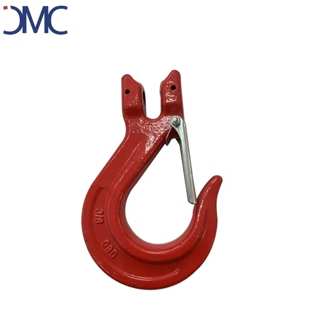 Китайские производители окрашенный красный G80 Clevis слинг крюк со стальной защелкой предохранительные цепные крючки