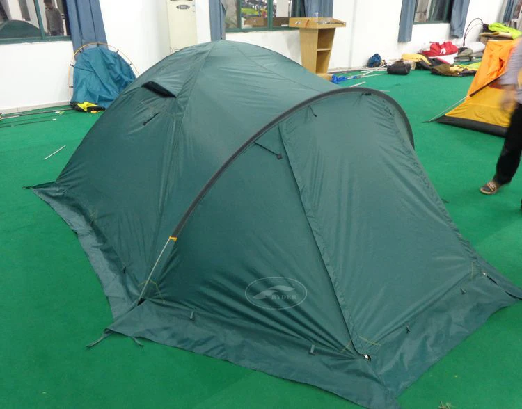 Custom Printed Hiking 4-Season 210T Polyester Ripstop PU Coated  Backpacking Dome Winter Convertible Tent with 15 cm Snow Flap