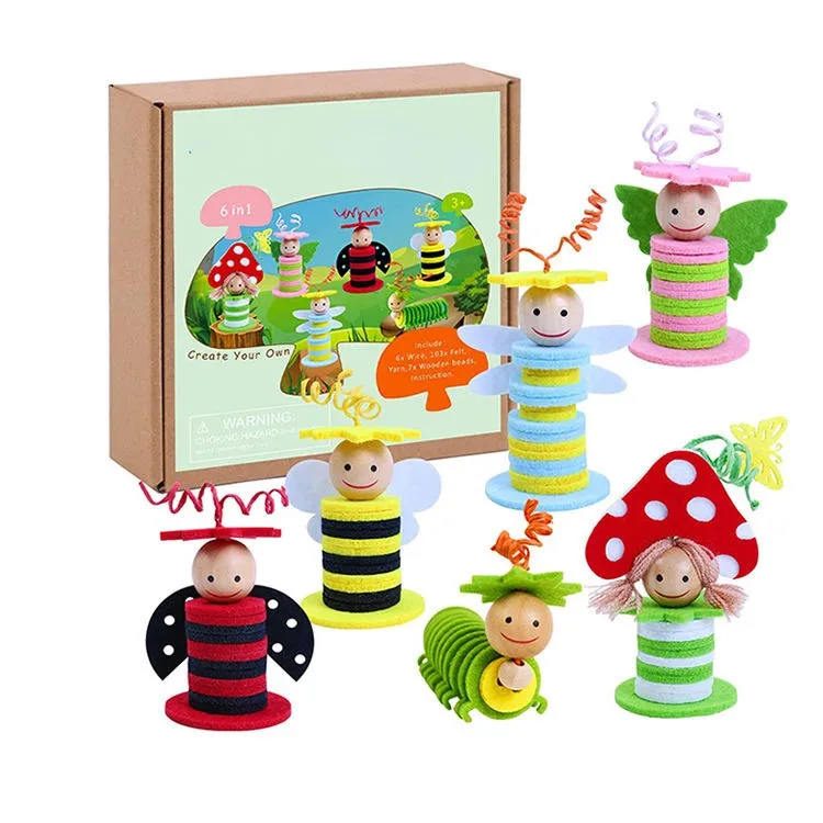 Educational Craft Kit DIY Inset Doll Felt Toys Sewing Arts and Crafts for Kids