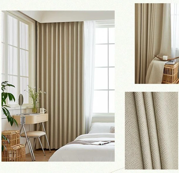 OEM&ODM Luxury 100% Blackout Window Curtain Thermal Insulated Eyelet Blackout Black Block Out Living Room Curtains