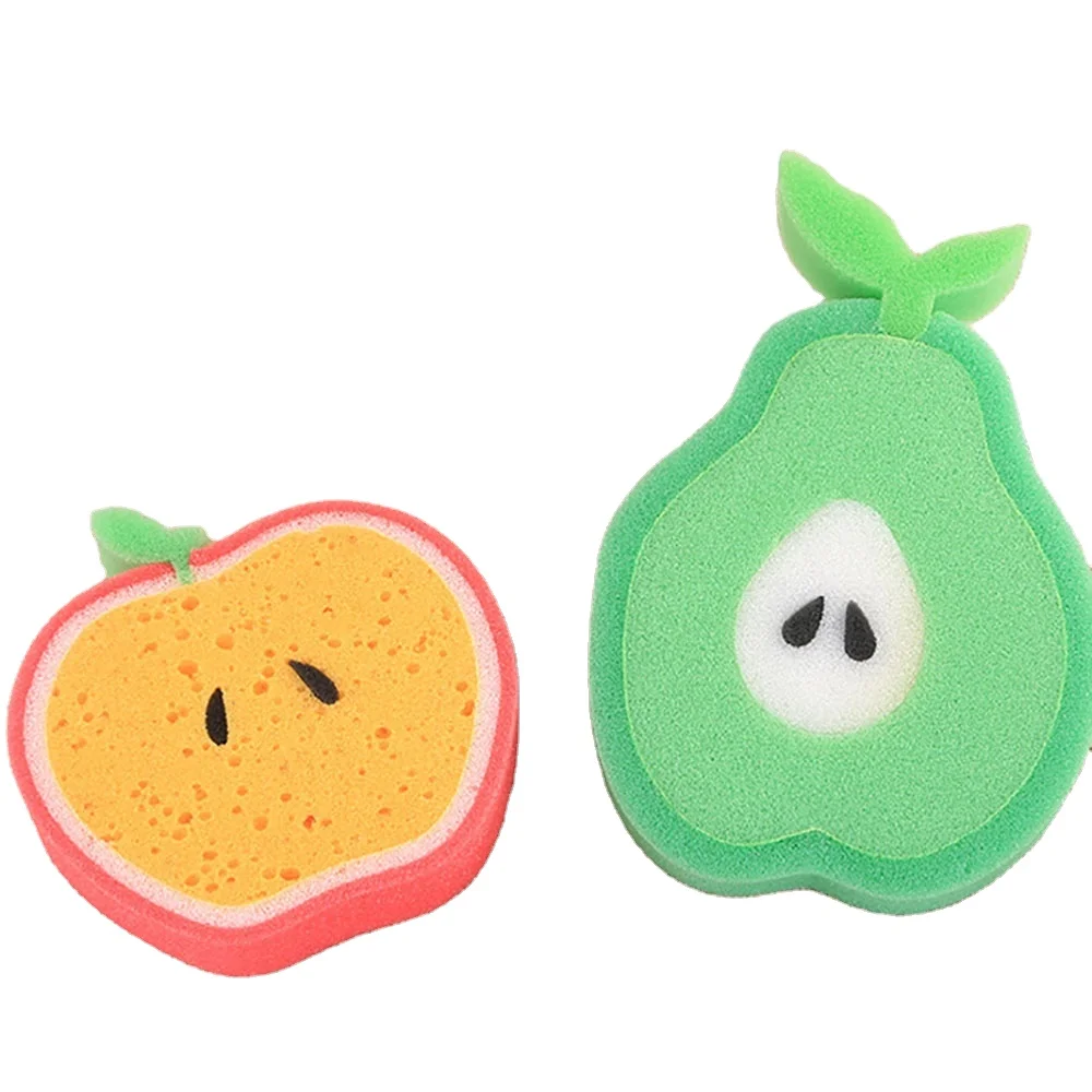 High Quality Factory Beautiful Mango Fruit Shape Pu Bath Sponge Dish washing Sponge Kitchen Sponge