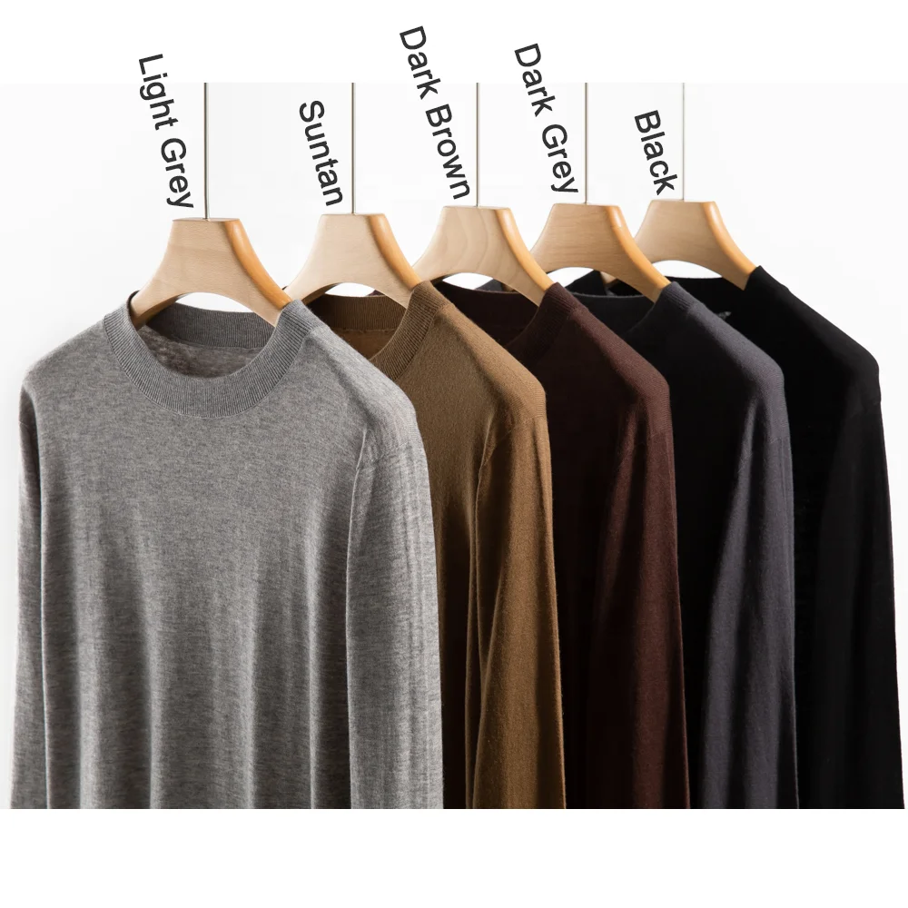 RTS Large Stocks No MOQ 18GG 3D Seamless Silk Cashmere Sweater Men Crew Neck Long Sleeve Pullover Sweater for Men