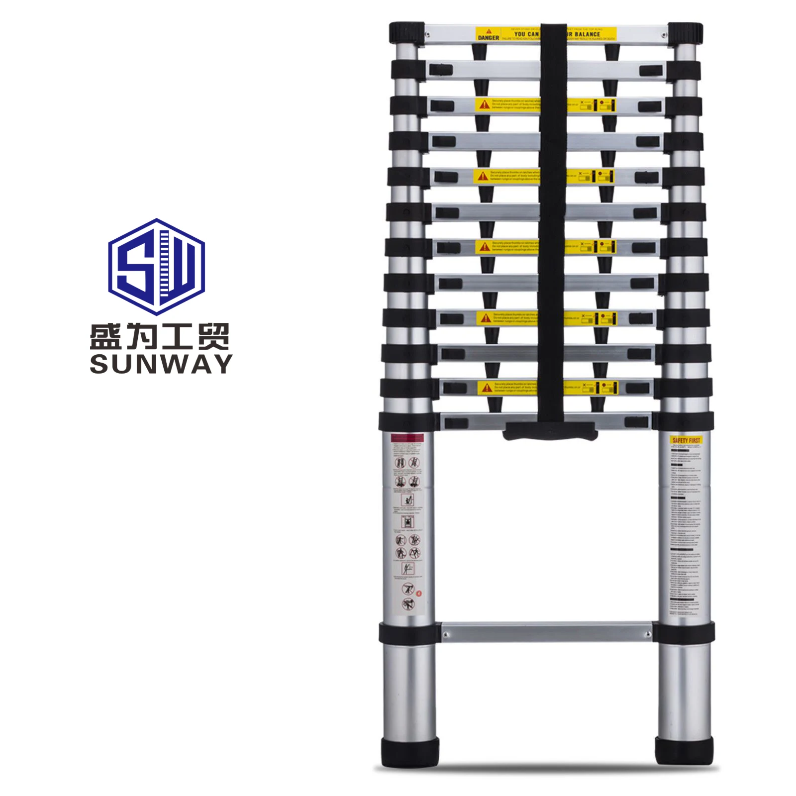 Лестницы для домашней лестницы с защитой от зажимов, традиционная безопасная телескопическая складная алюминиевая лестница