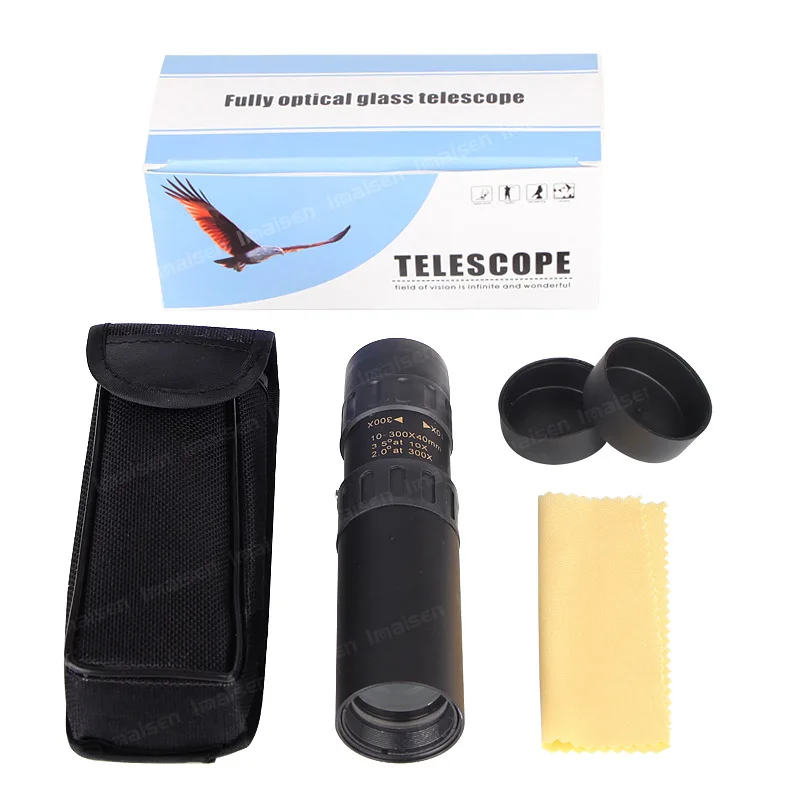 10-300x40 Zoom Monocular Telescope  HD telescope Bak4 Prism  outdoor watch vocal concert