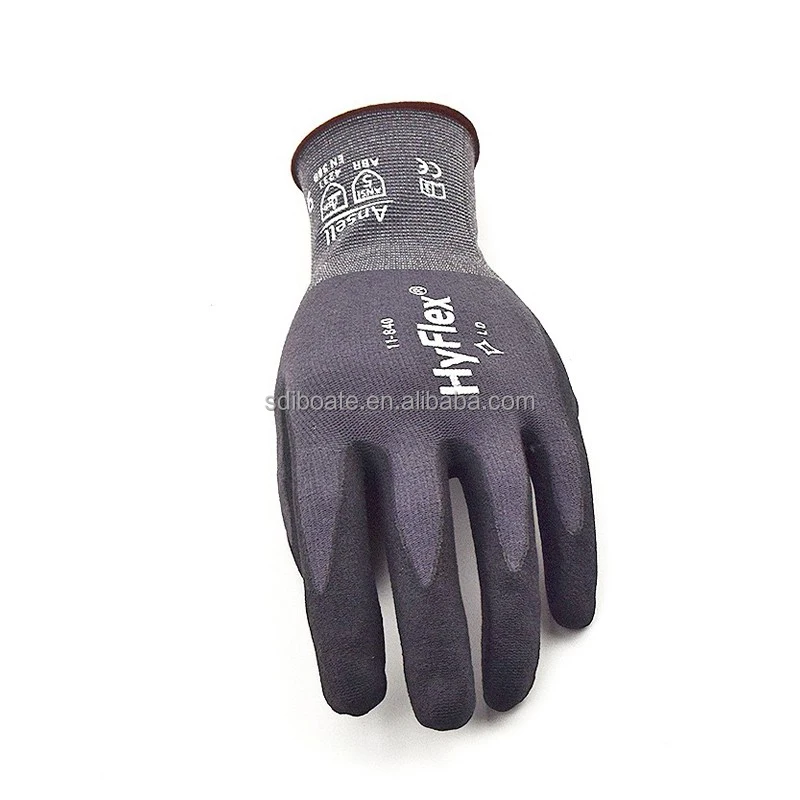 HyFlex 11-840 economic Abrasion-Resistant Nylon Spandex Nitrile Coated Industrial Gloves for Automotive