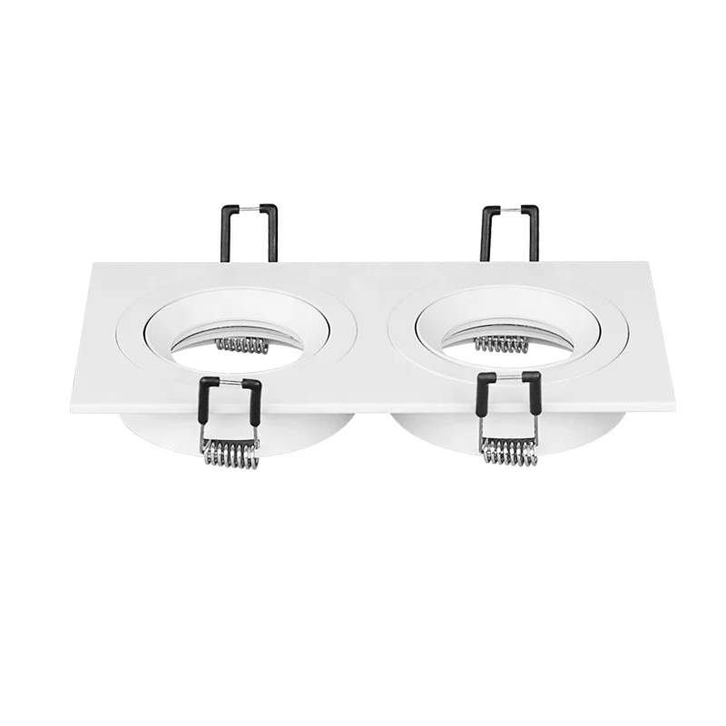 Anti glare twin head square downlight MR16 lamp frame