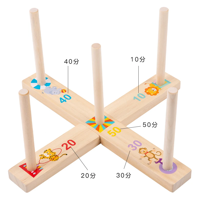 2025 New Montessori Educational Puzzle Games Ring Matching Logical Color RingToss Enjoying Party Time Toys For Kids Boys Girls